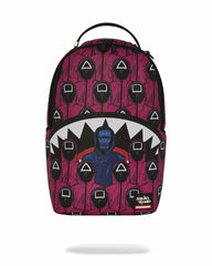 SQUID GAME COLLAB FRONT MAN & PINK GUARD SHARKS BACKPACK | Sprayground On Sale
