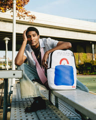 KEITH HARING BIG BLUE PURSE ART BACKPACK | Sprayground Sale