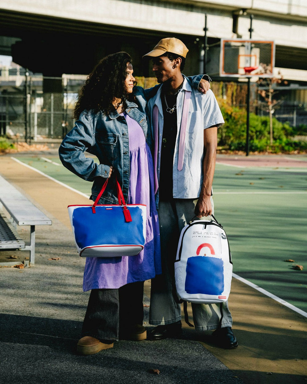 KEITH HARING BIG BLUE PURSE ART BACKPACK | Sprayground Sale