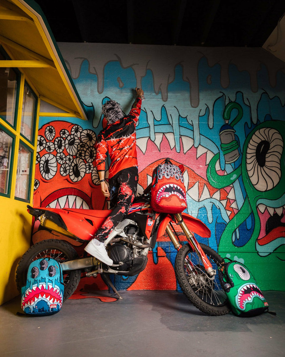 JORGE RODRIGUEZ THE ARTIST COLLAB DRIPS SHARKS BACKPACK | Sprayground Bargain